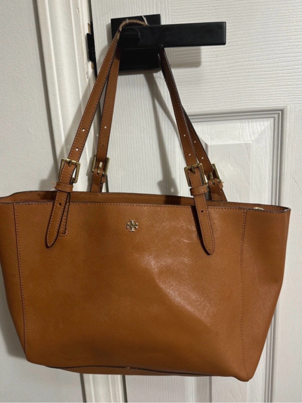 Tory Burch Cognac Leather Double-Handle Tote